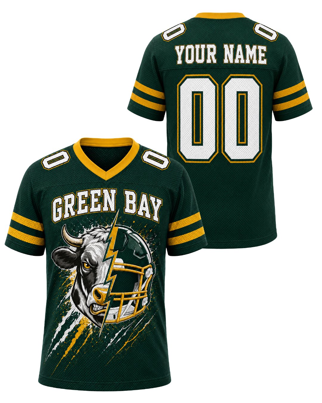 Personalized Name & Number Green Bay Mascot Jersey Football