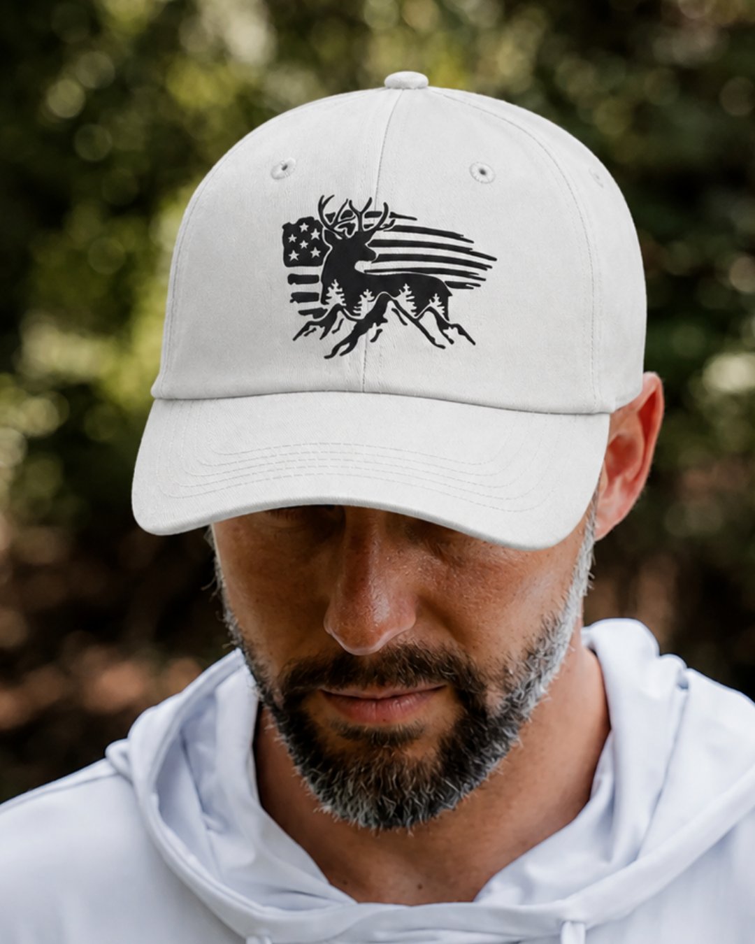 American Flag Deer Embroidered Classic Hat