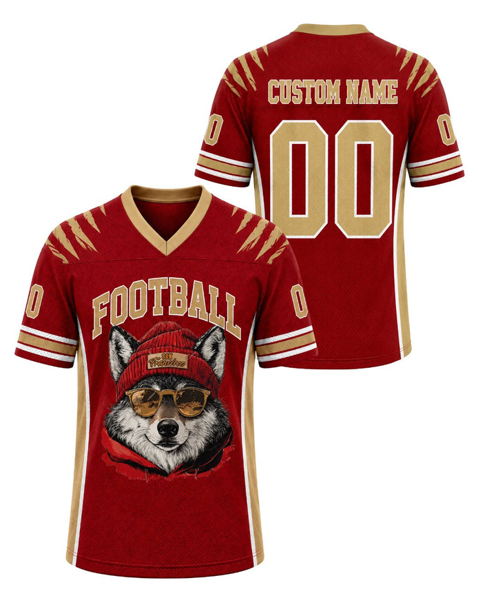 Personalized Name & Number San Francisco Wolf Jersey Football