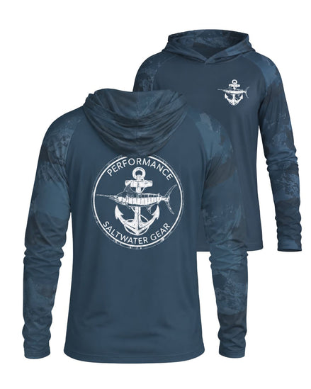 Nautical Anchor Marlin Performance Sun Protection Hoodie
