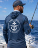Nautical Anchor Marlin Performance Sun Protection Hoodie