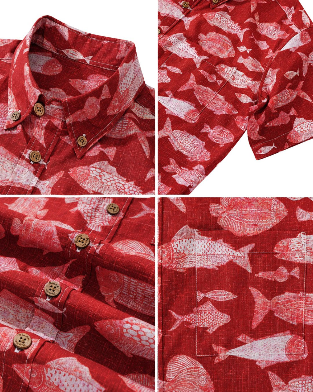 Red Fish Oceanic Men's Breathable Shirt