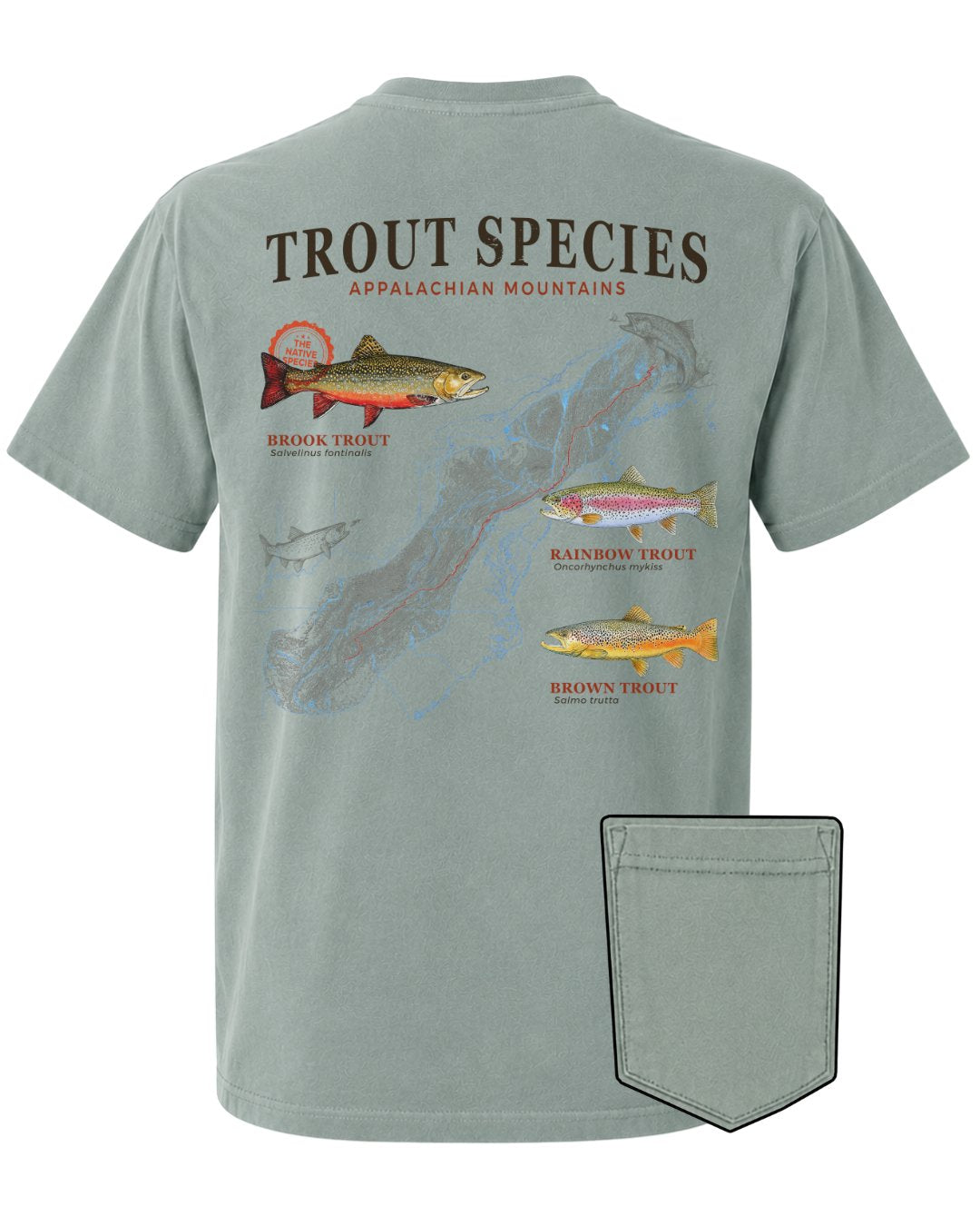 Trout Species Of The Appalachian Mountains POCKET Tee