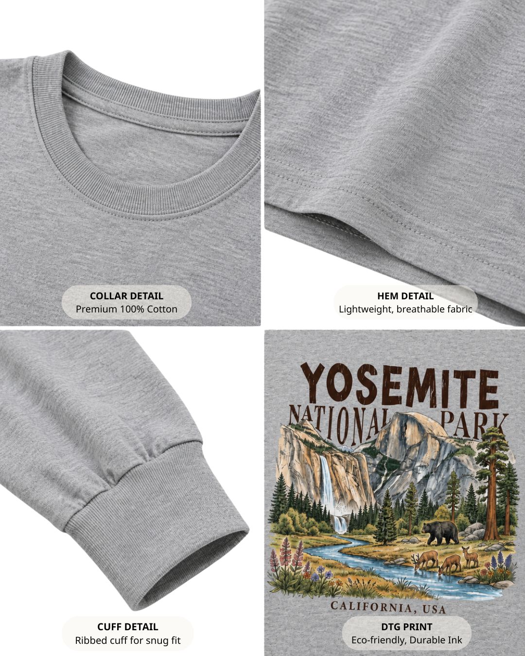Yosemite Valley Half Dome Nature Long-sleeve