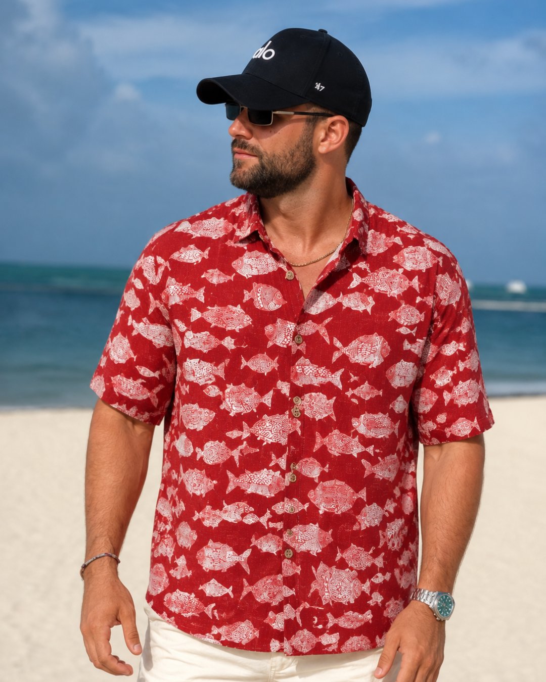 Red Fish Oceanic Men's Breathable Shirt