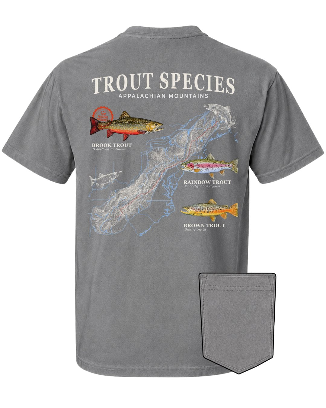 Trout Species Of The Appalachian Mountains POCKET Tee