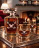 Personalized Stag Head Whiskey Decanter Gift Set