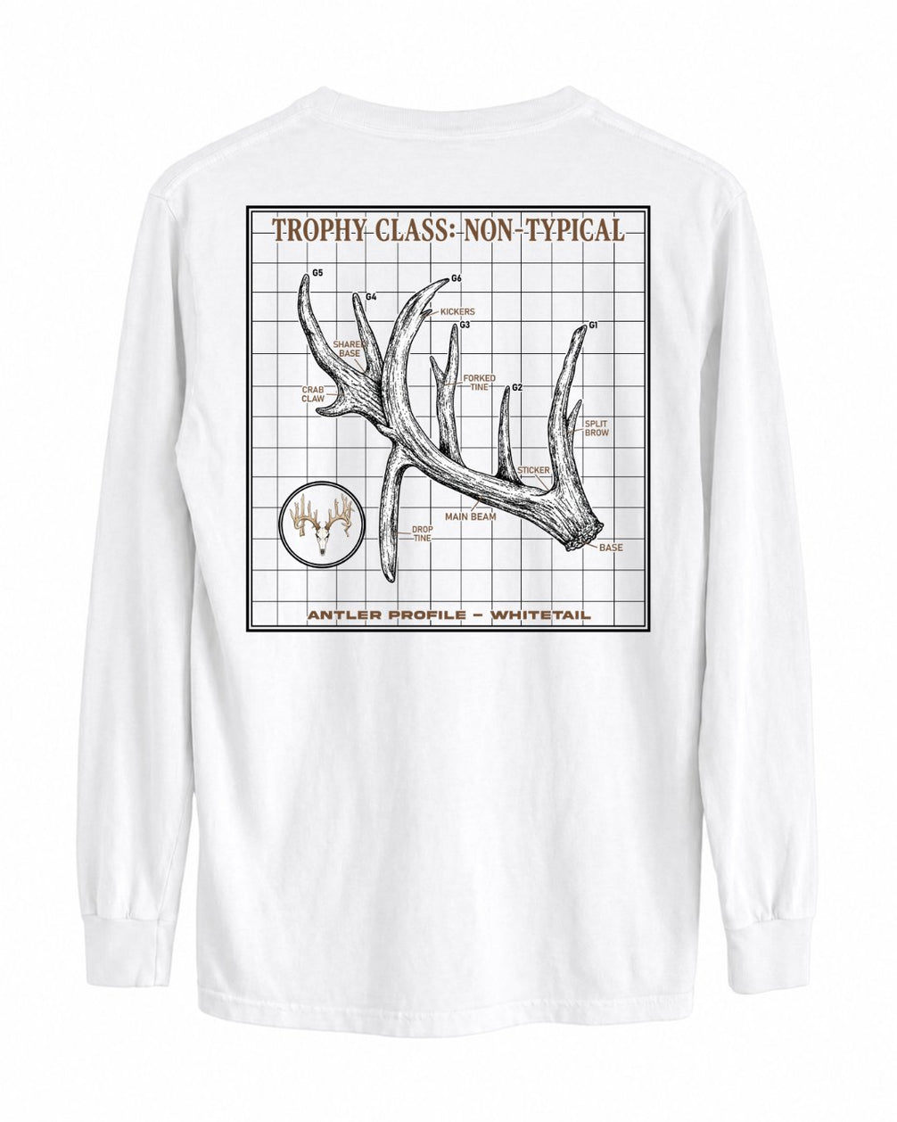 Non-Typical Antler Deer Profile Long-sleeve