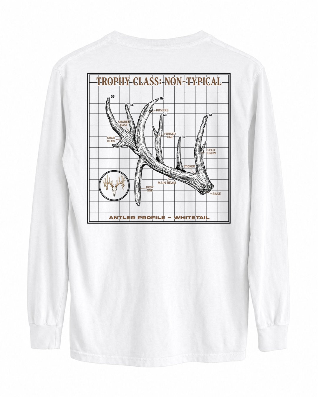 Non-Typical Antler Deer Profile Long-sleeve