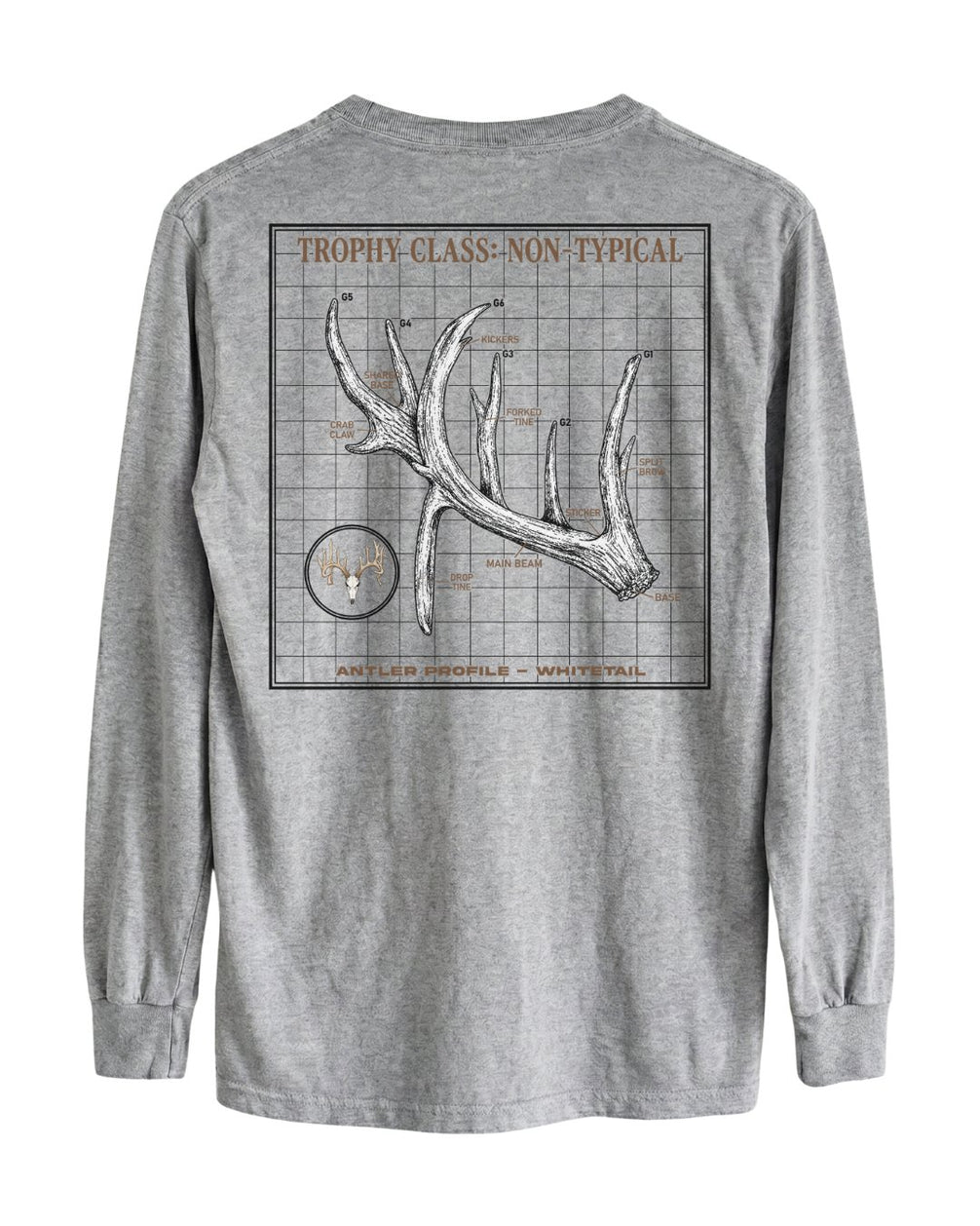 Non-Typical Antler Deer Profile Long-sleeve