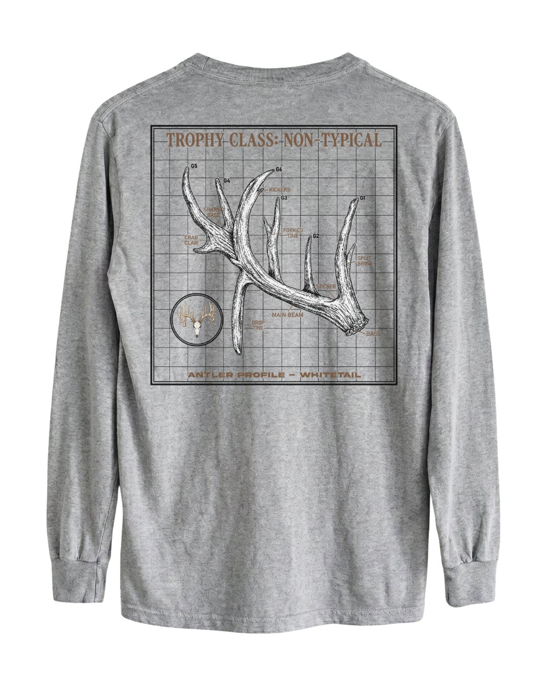 Non-Typical Antler Deer Profile Long-sleeve