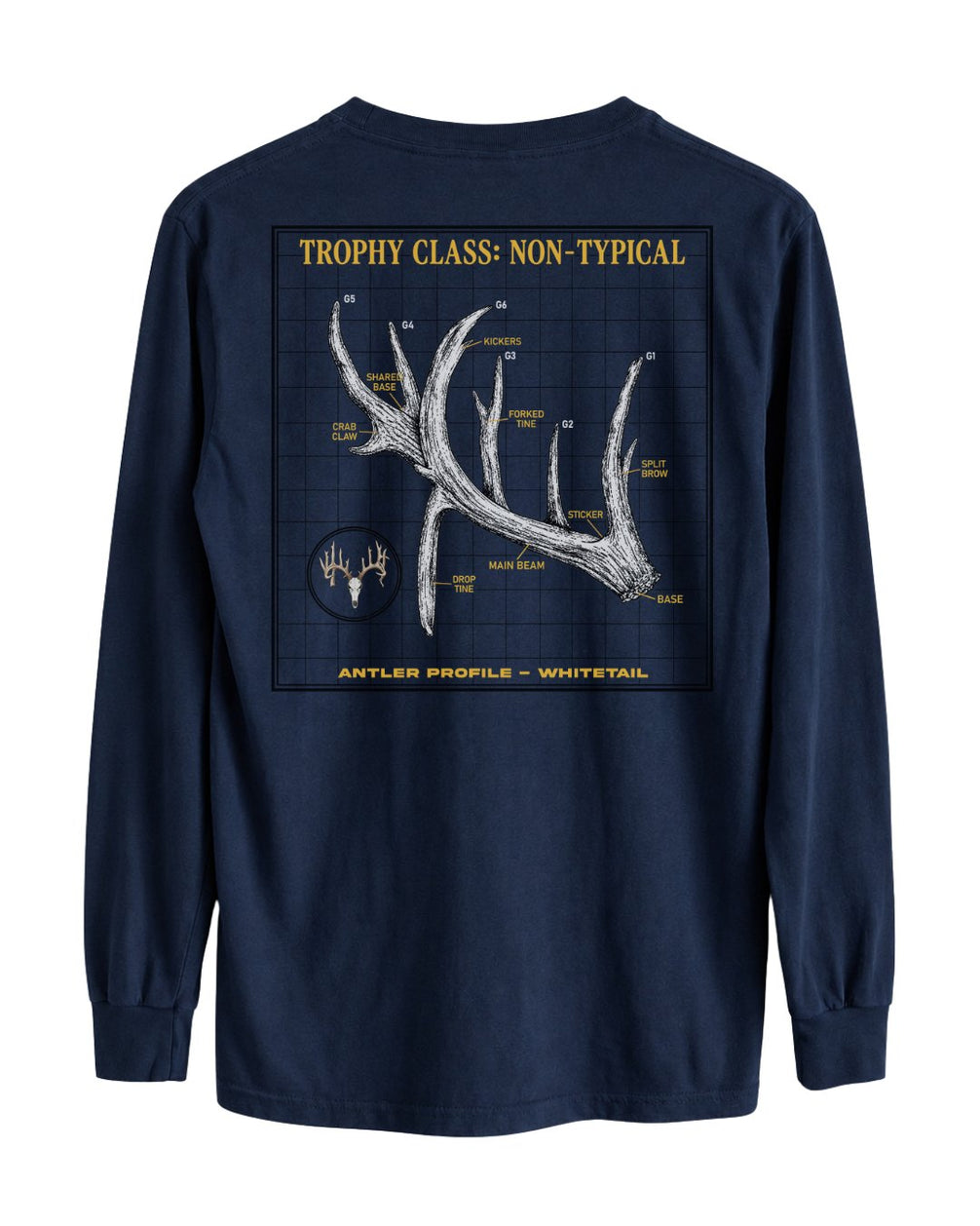 Non-Typical Antler Deer Profile Long-sleeve