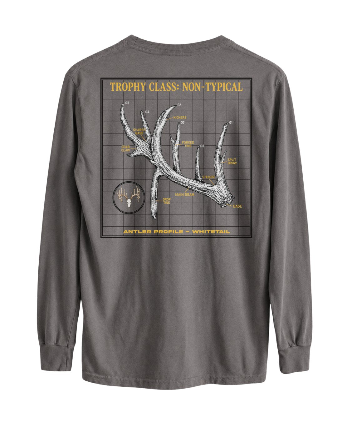Non-Typical Antler Deer Profile Long-sleeve
