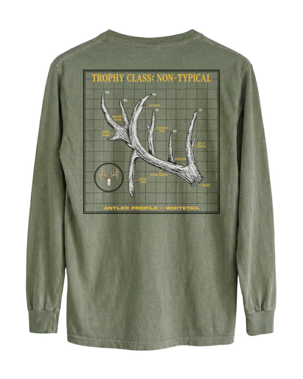 Non-Typical Antler Deer Profile Long-sleeve