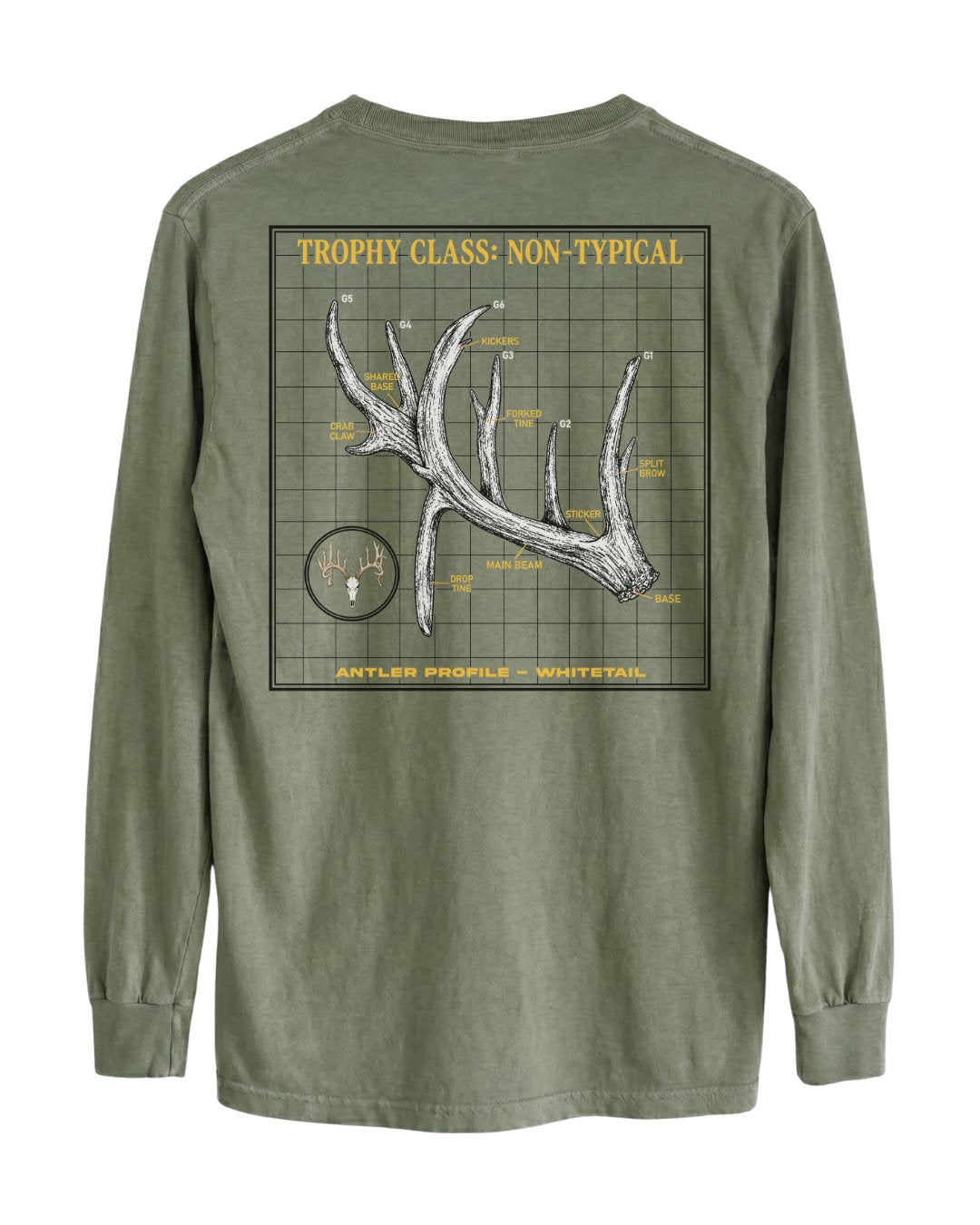 Non-Typical Antler Deer Profile Long-sleeve