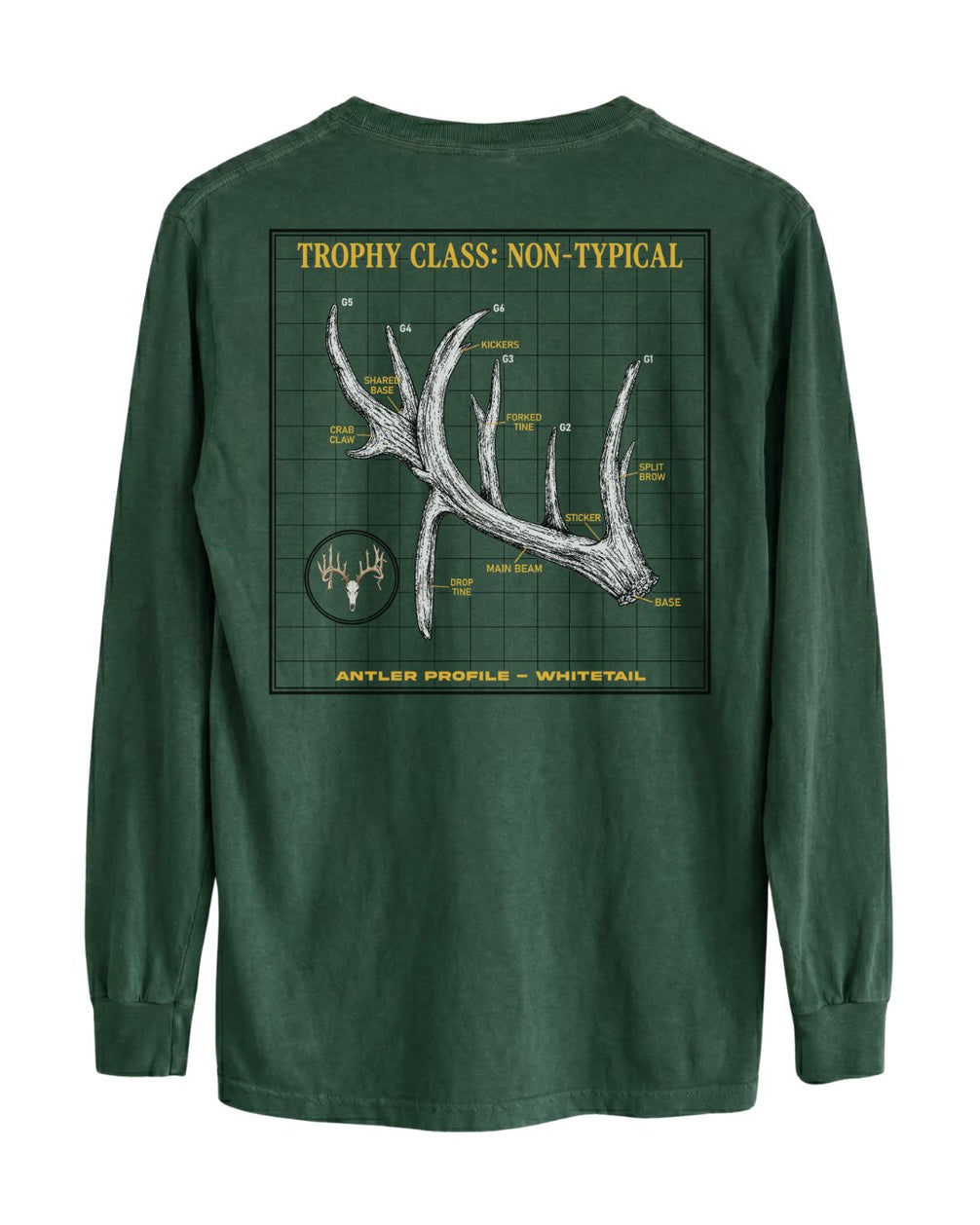 Non-Typical Antler Deer Profile Long-sleeve