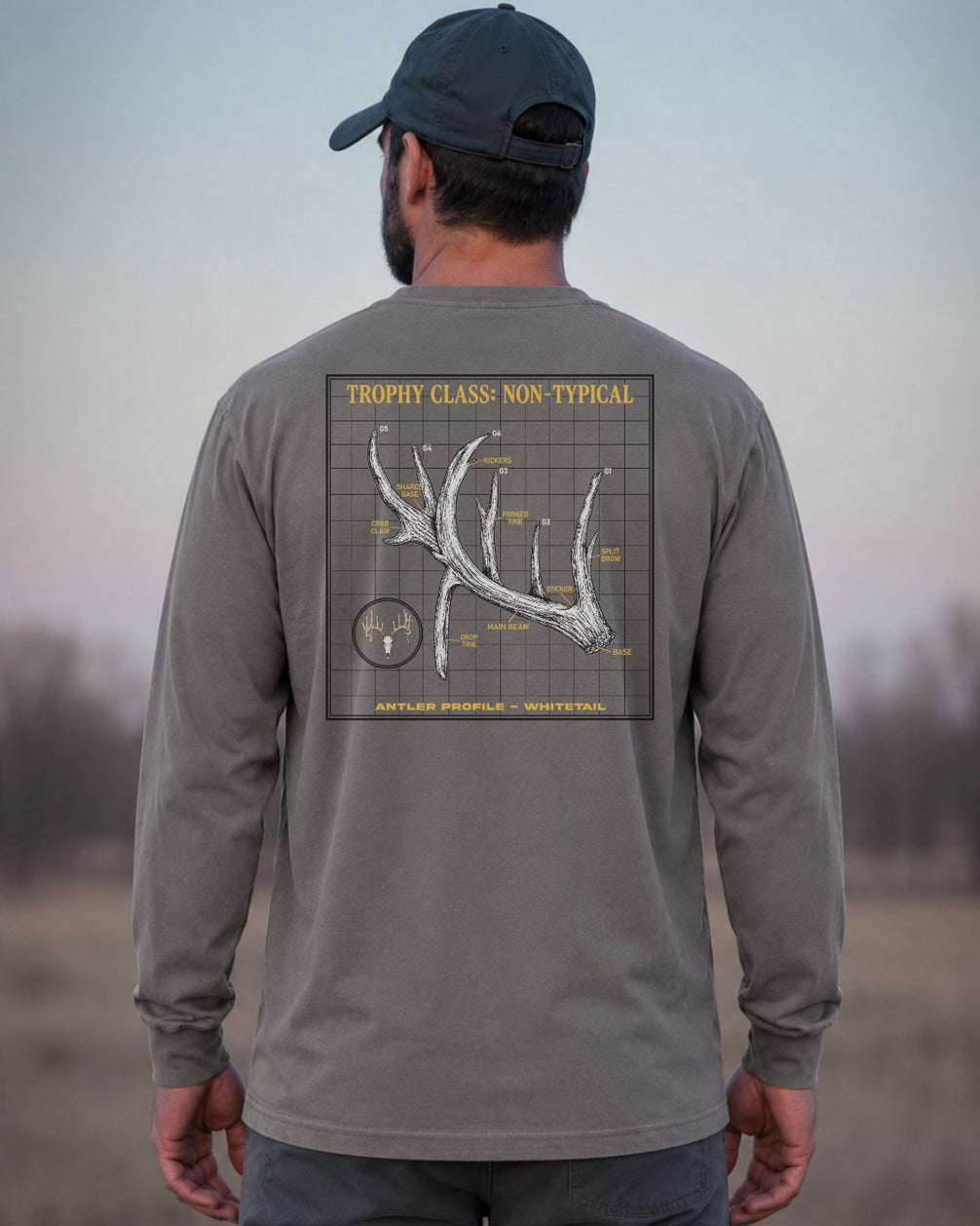Non-Typical Antler Deer Profile Long-sleeve