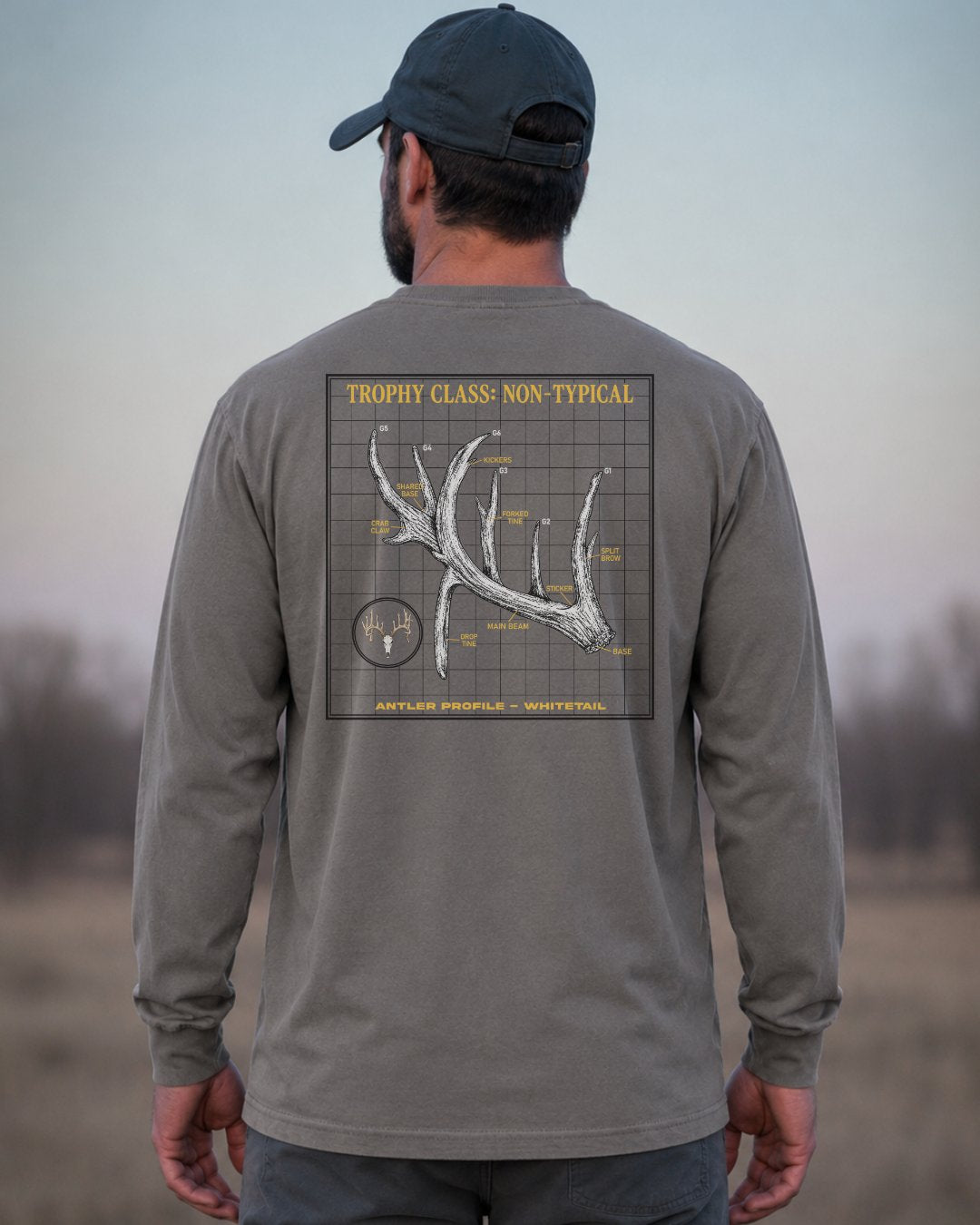 Non-Typical Antler Deer Profile Long-sleeve