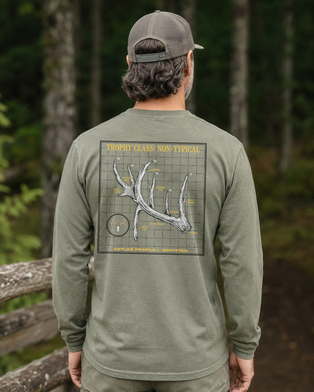 Non-Typical Antler Deer Profile Long-sleeve