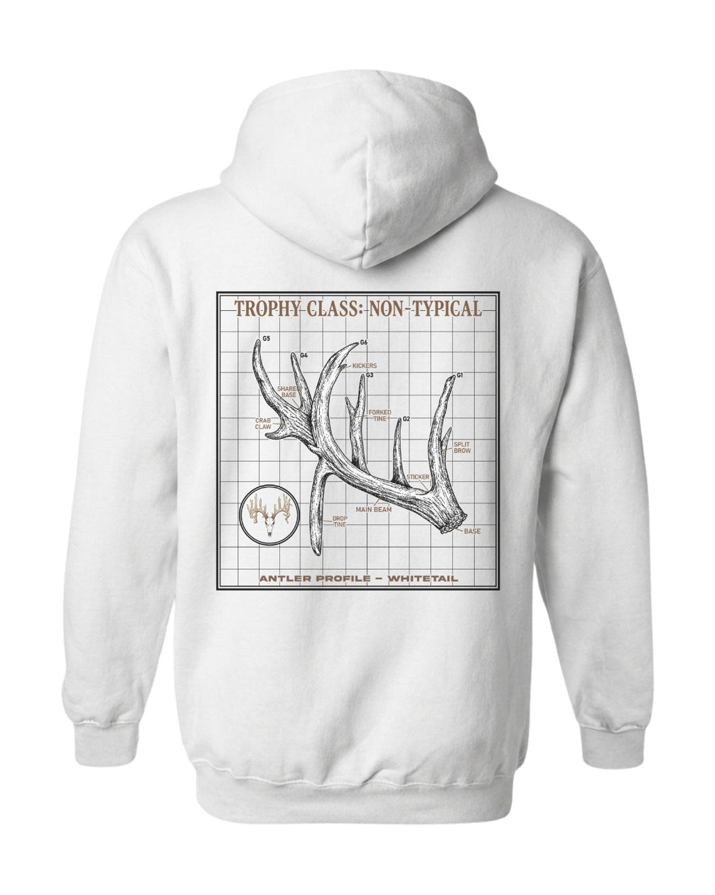 Non-Typical Antler Deer Profile Hoodie