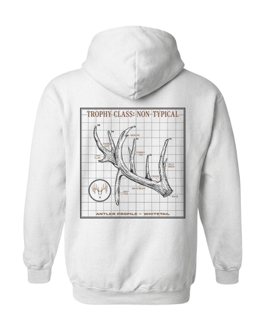 Non-Typical Antler Deer Profile Hoodie