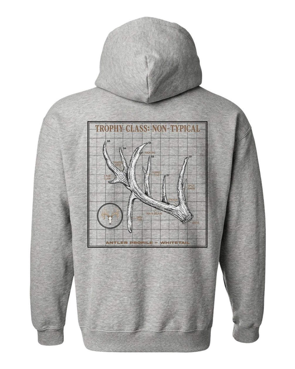 Non-Typical Antler Deer Profile Hoodie