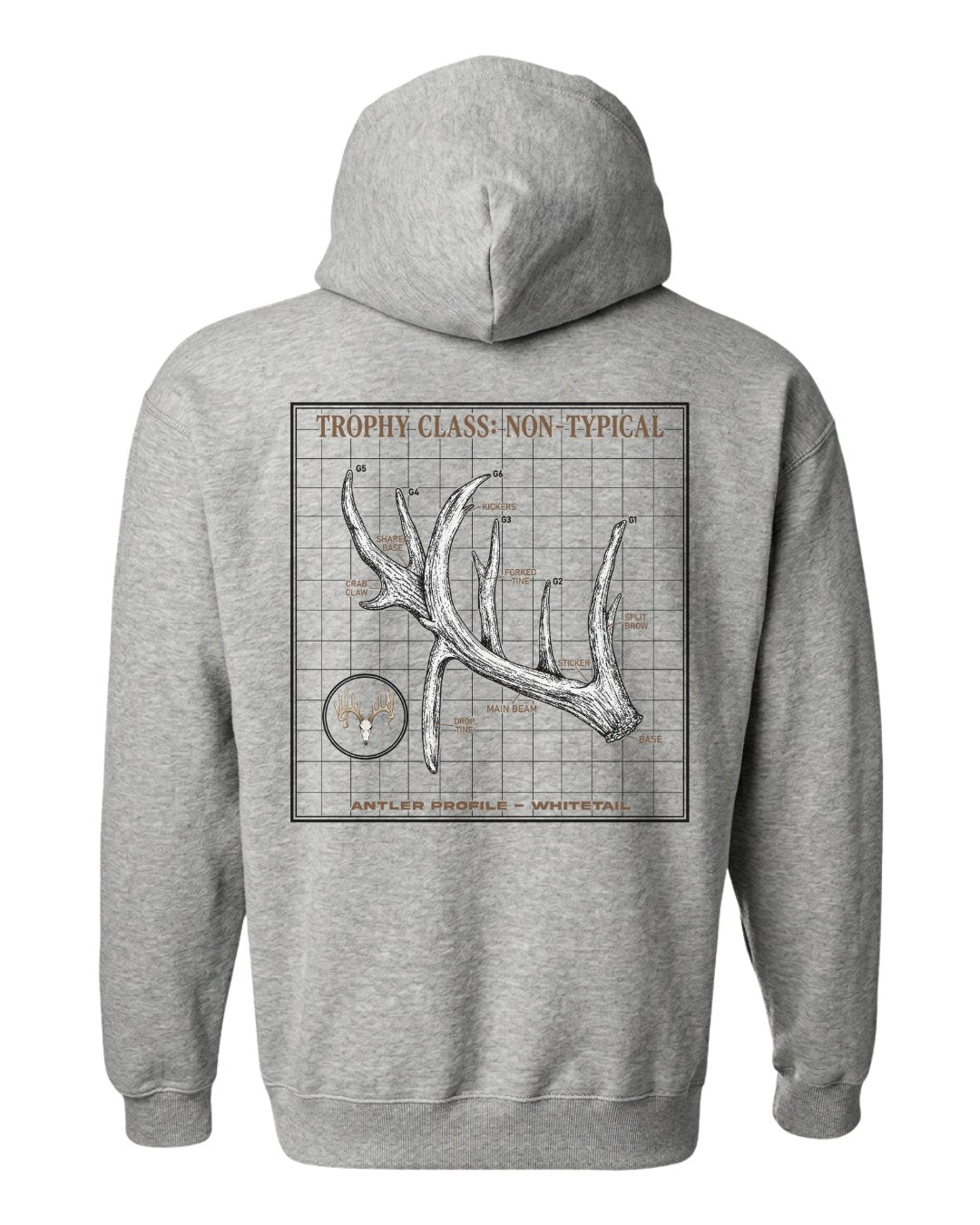 Non-Typical Antler Deer Profile Hoodie