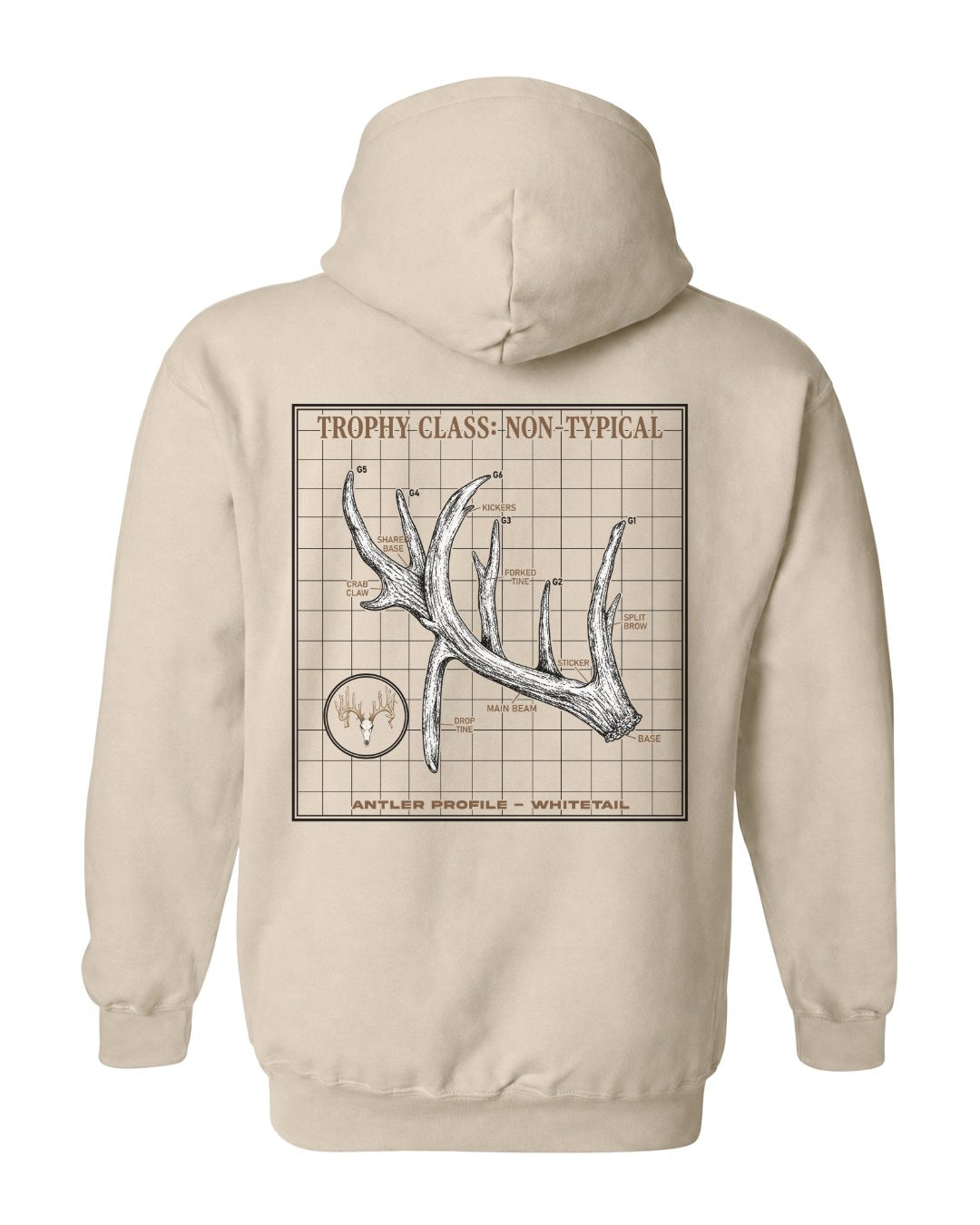 Non-Typical Antler Deer Profile Hoodie