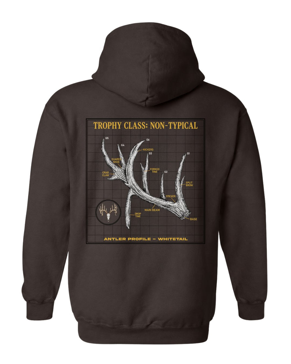 Non-Typical Antler Deer Profile Hoodie