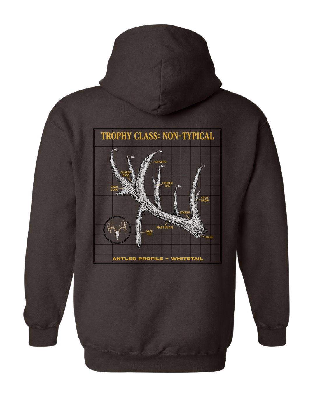 Non-Typical Antler Deer Profile Hoodie