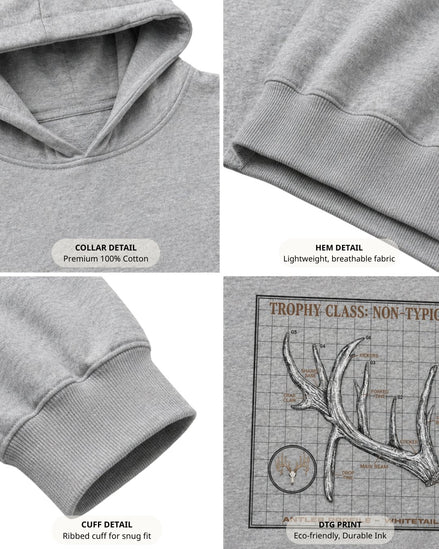 Non-Typical Antler Deer Profile Hoodie