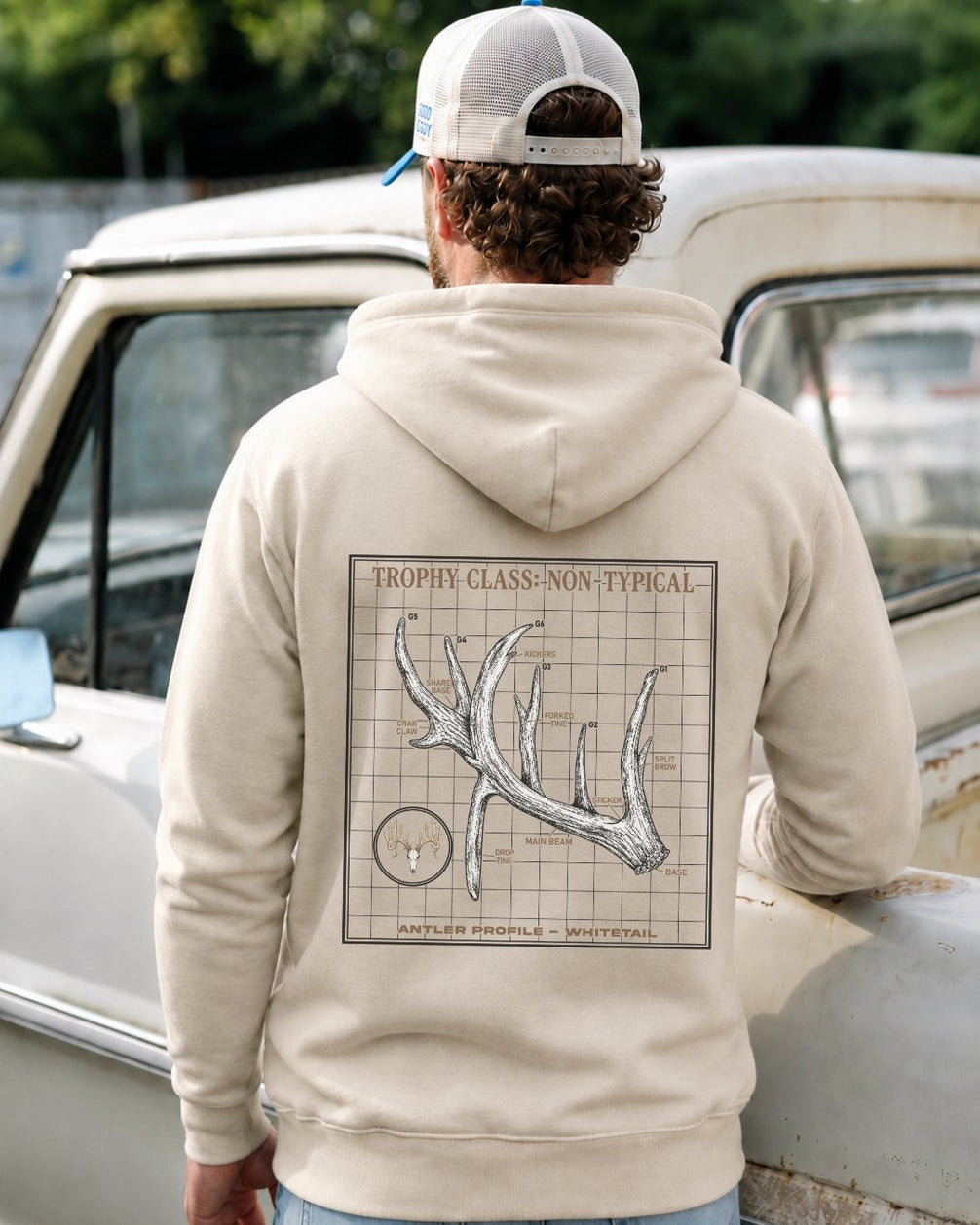 Non-Typical Antler Deer Profile Hoodie
