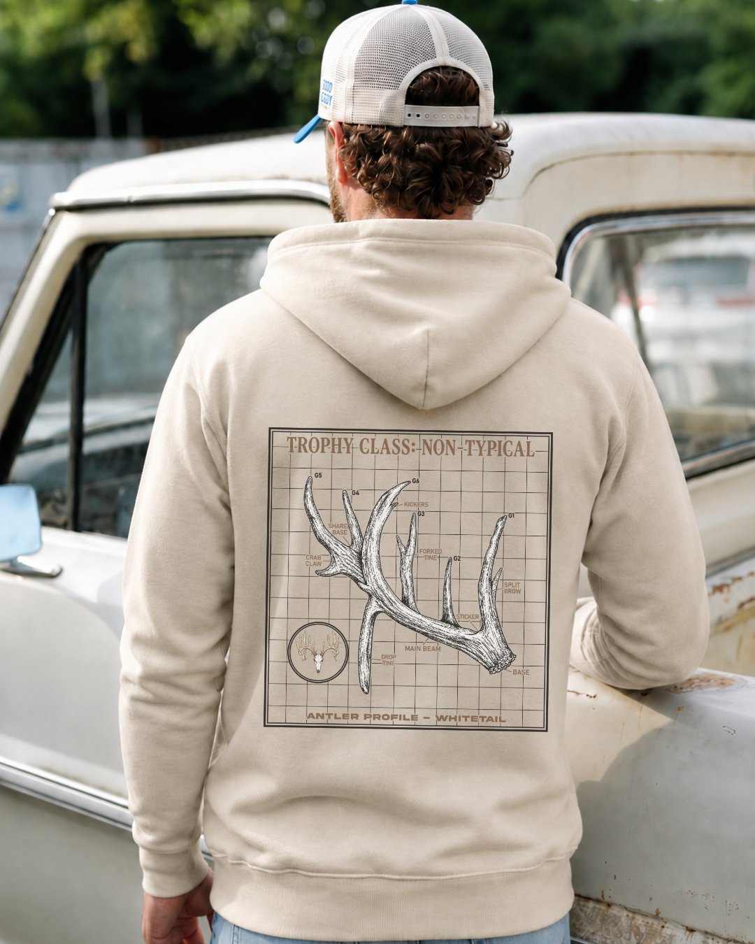 Non-Typical Antler Deer Profile Hoodie