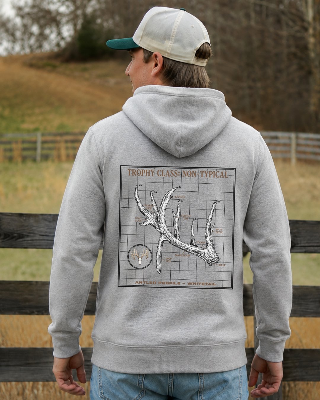 Non-Typical Antler Deer Profile Hoodie