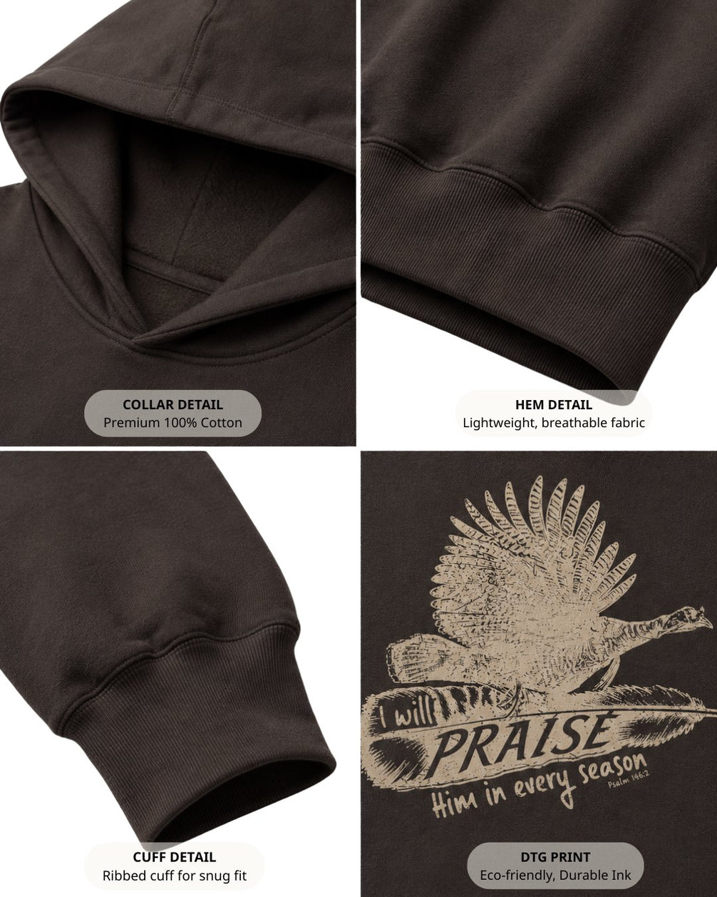 Faith And Turkey Feather Hoodie