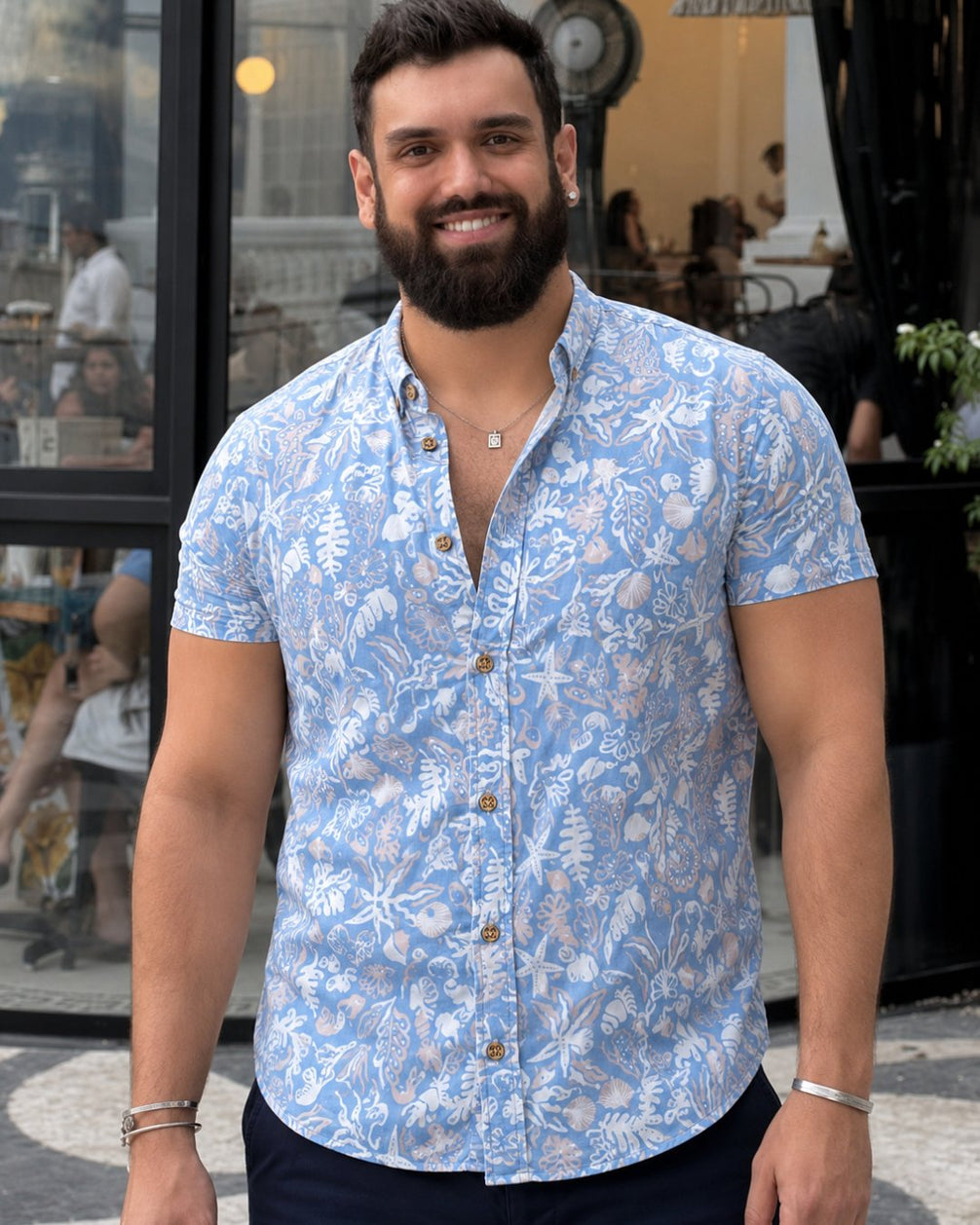 Coastal Seashell Men's Breathable Shirt
