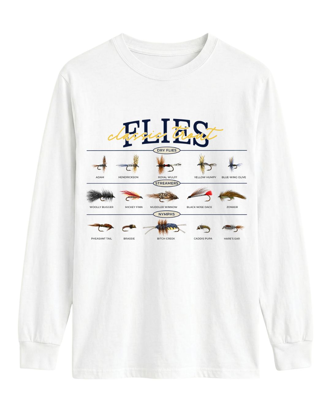 Classic Trout Flies Guide Long-sleeve