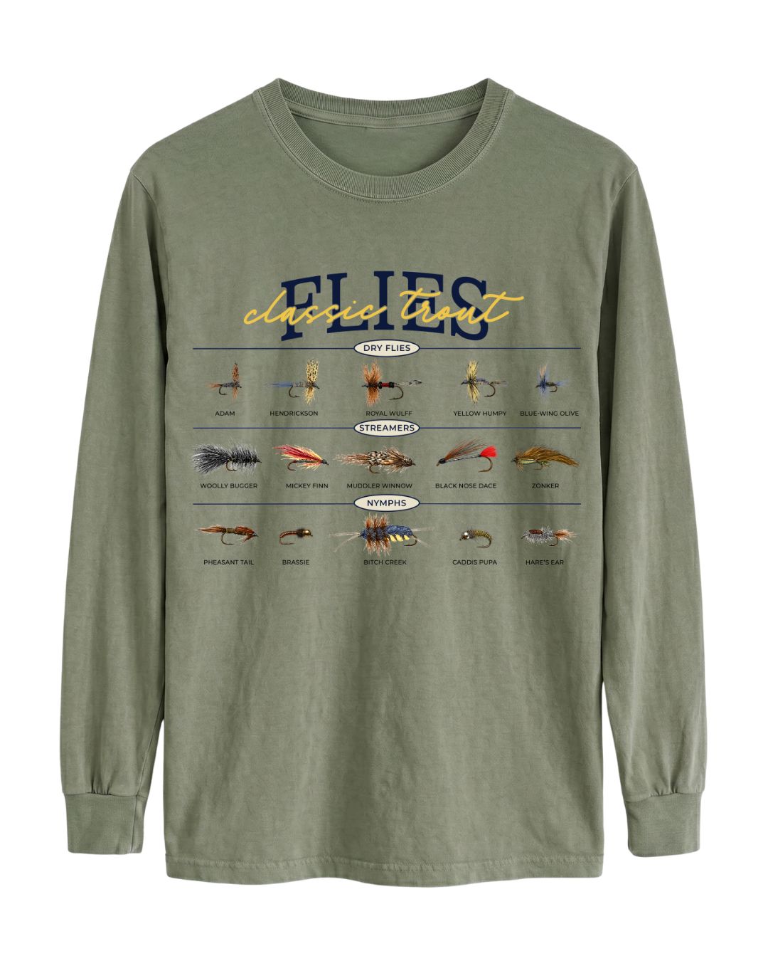 Classic Trout Flies Guide Long-sleeve