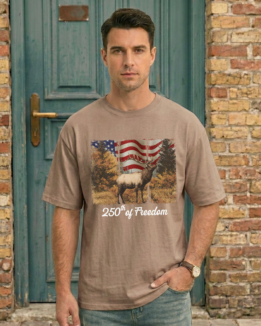 250 Years Of USA With Elk T-shirt