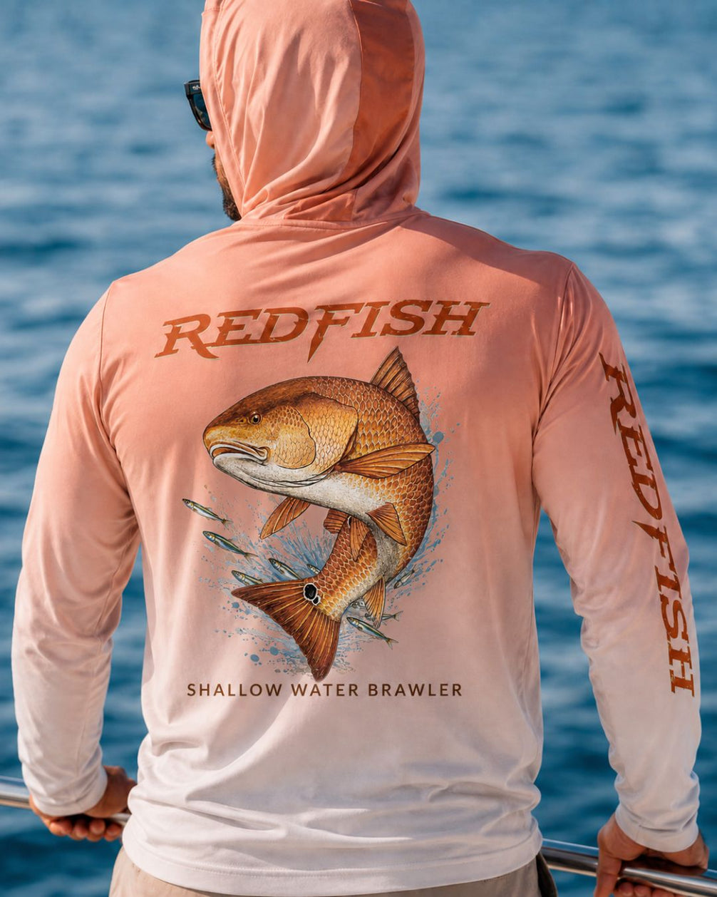 Shallow Water Brawler Redfish Sun Protection Hoodie