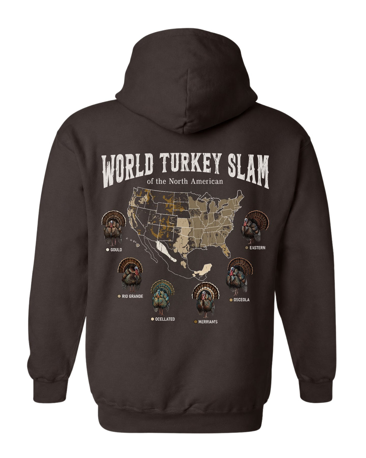 World Turkey Slam Subspecies Map Hoodie