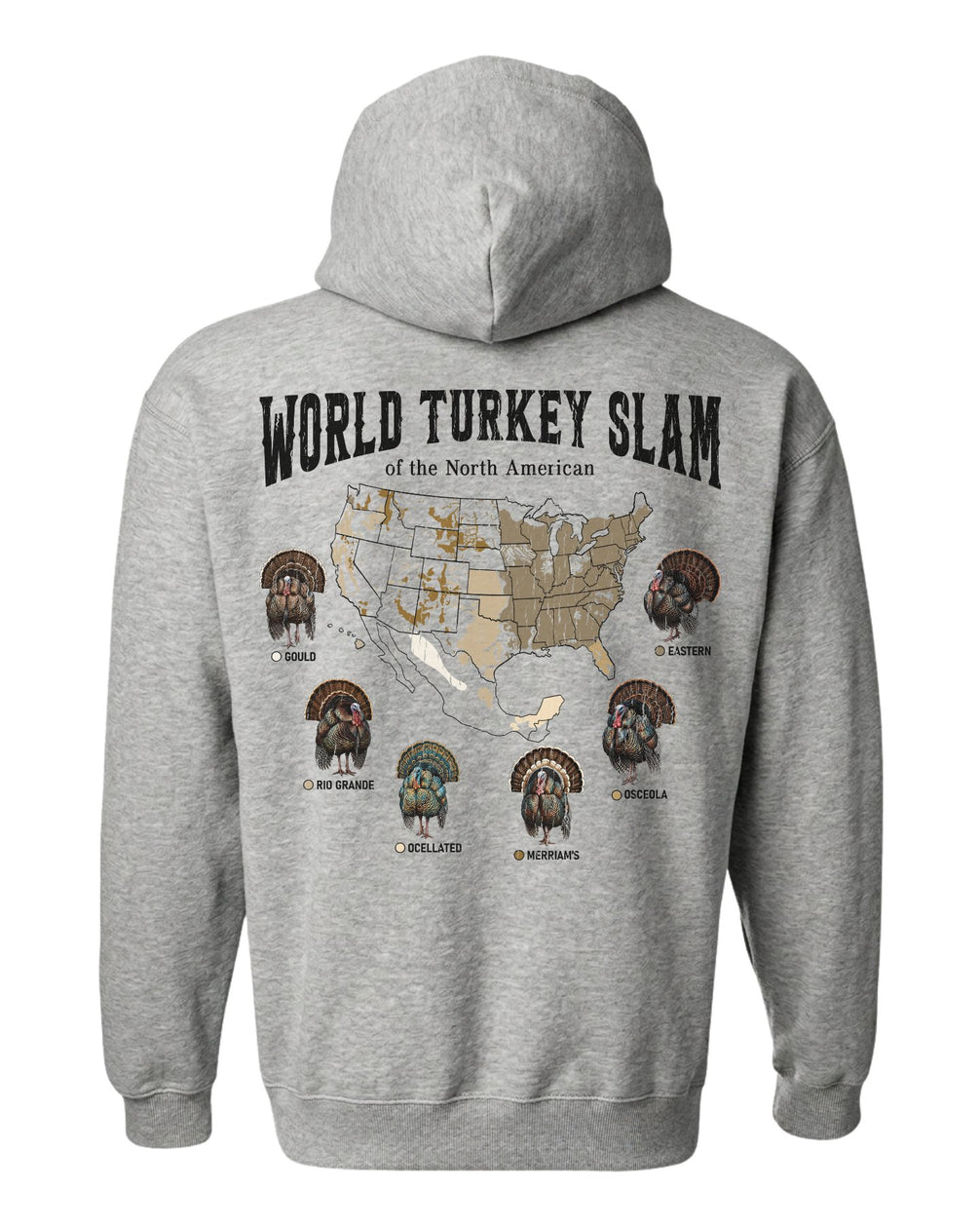 World Turkey Slam Subspecies Map Hoodie