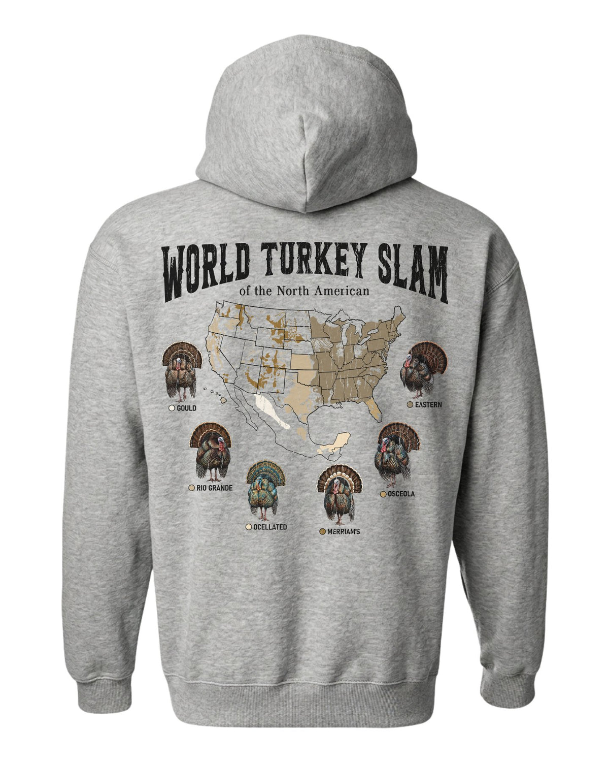 World Turkey Slam Subspecies Map Hoodie