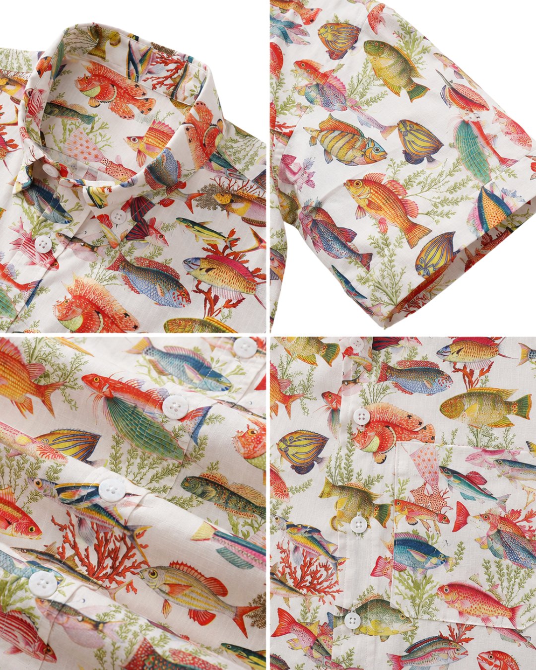 Vibrant Reef Fish Men's Breathable Shirt