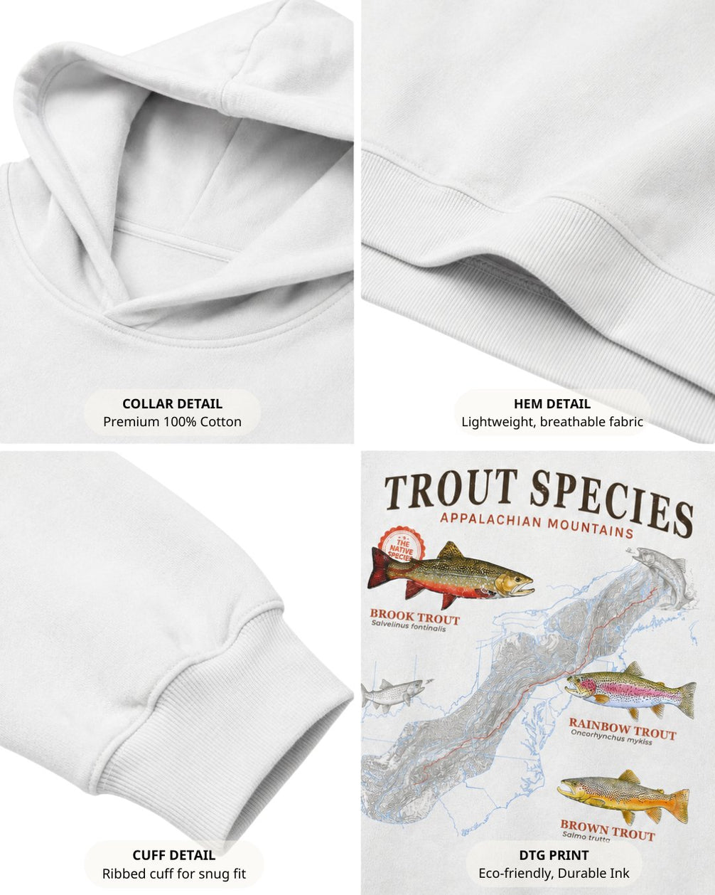 Trout Species Of The Appalachian Mountains HOODIE