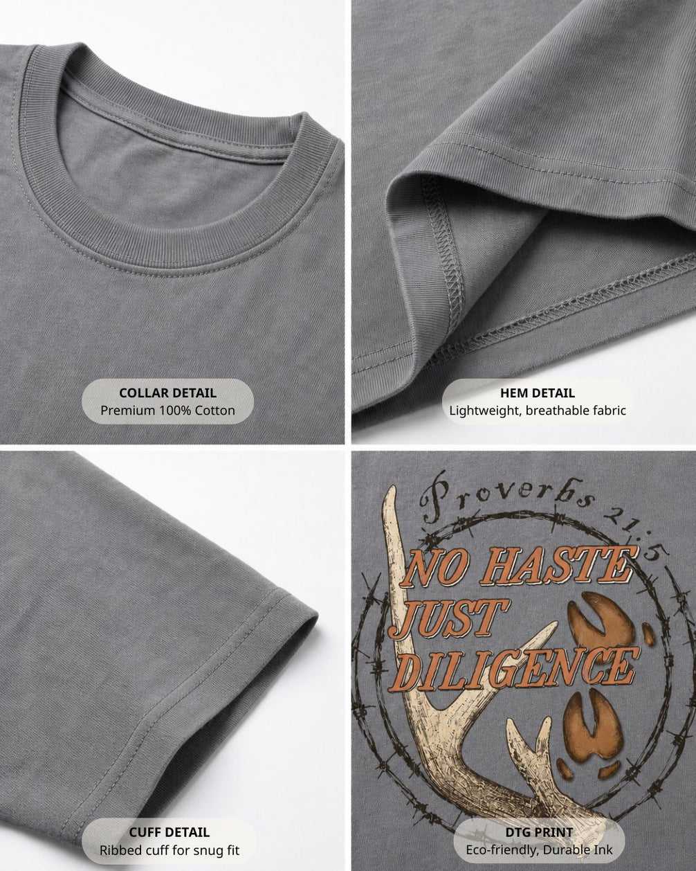 No Haste, Just Diligence POCKET Tee