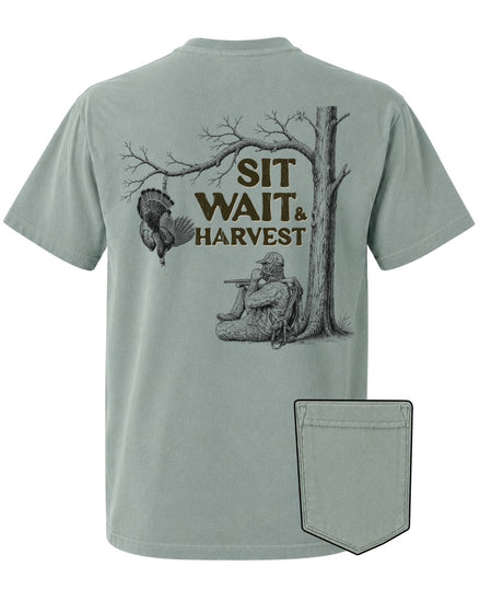 Sit, Wait And Harvest Turkey POCKET Tee