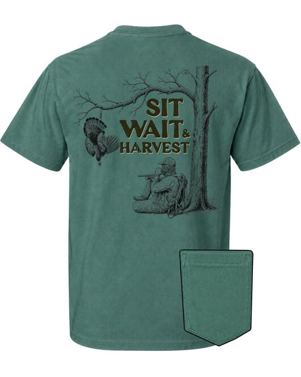 Sit, Wait And Harvest Turkey POCKET Tee