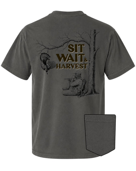 Sit, Wait And Harvest Turkey POCKET Tee