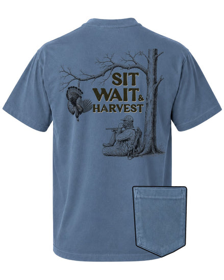 Sit, Wait And Harvest Turkey POCKET Tee